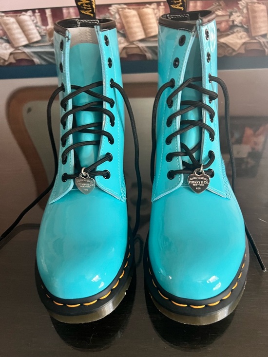 Dr. Martens Shoes - Dr. Martens Limited Release Tiffany   Lace-Up Boots with Heart Charms size 10